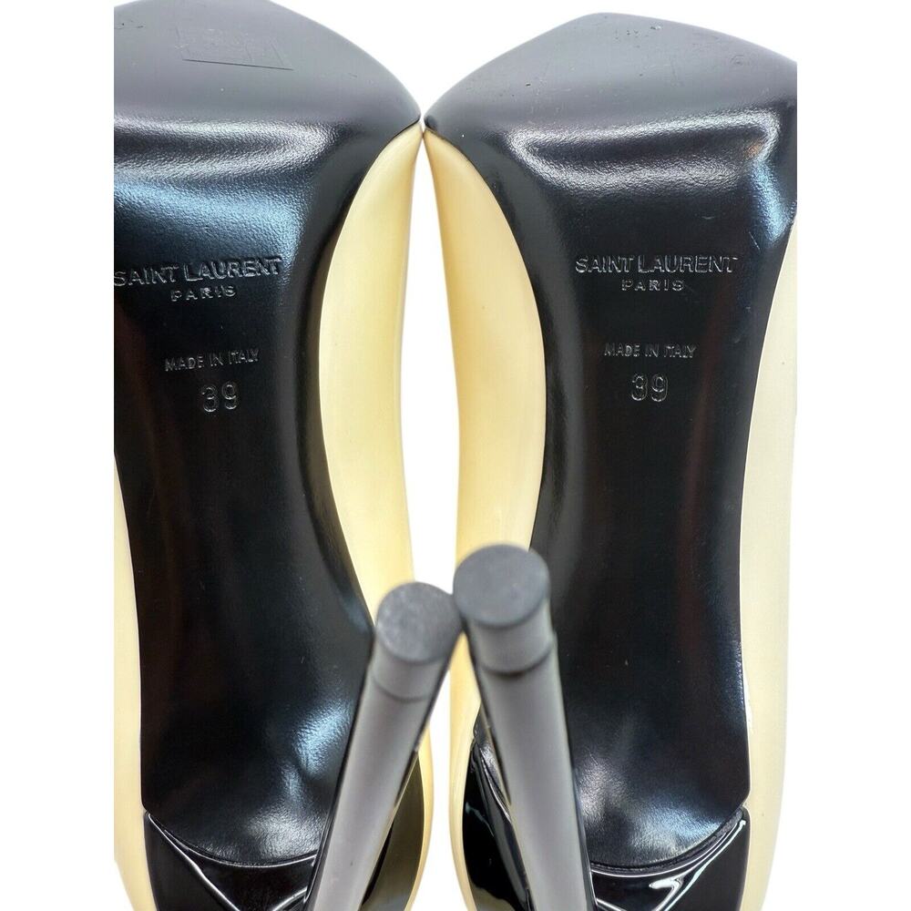 Saint Laurent Cream Patent Pointed-Toe Stiletto Pumps - Picture 11 of 16